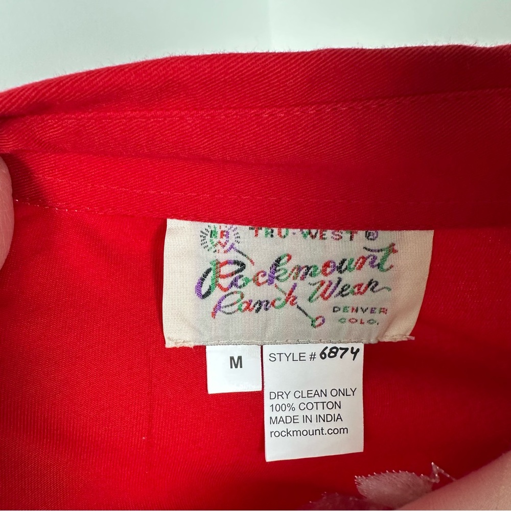 Rockmount Ranchwear Red Warbonnet Embroidered Western Shirt Sz M - Picture 5 of 5